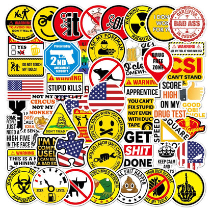 50PCS Helmet Sticker Motorcycle Helmet Toolbox Cartoon Graffiti Industrial Waterproof Sticker