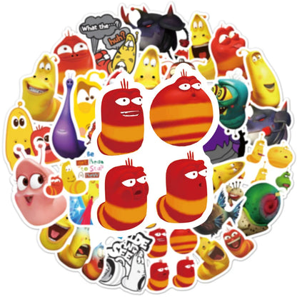 60PCS Hilarious Animation Cartoon Graffiti Waterproof Helmet Laptop Luggage Bicycle Skateboard Cute PVC Stickers