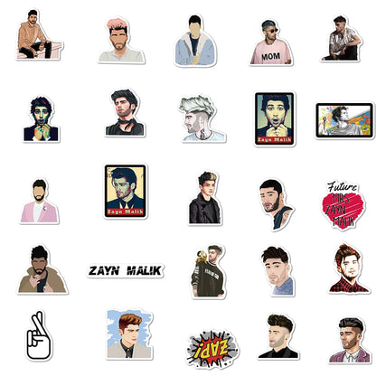 50PCS British Singer Zen Malik Zayn Malik Graffiti Waterproof Sticker Suitcase Notebook Skateboard WaterCupHelmet