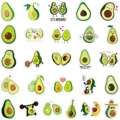 50PCS Fruit Cartoon Avocado Graffiti Laptop Guitar Motorcycle Luggage Skateboard Bike Waterproof Sticker
