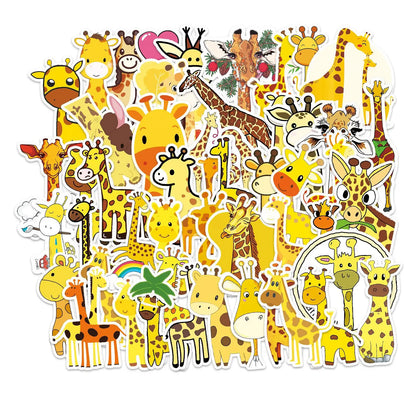 50PCS Giraffe Personality Cute Cartoon Animal Graffiti Waterproof Sticker Suitcase Notebook Skateboard Water Cup