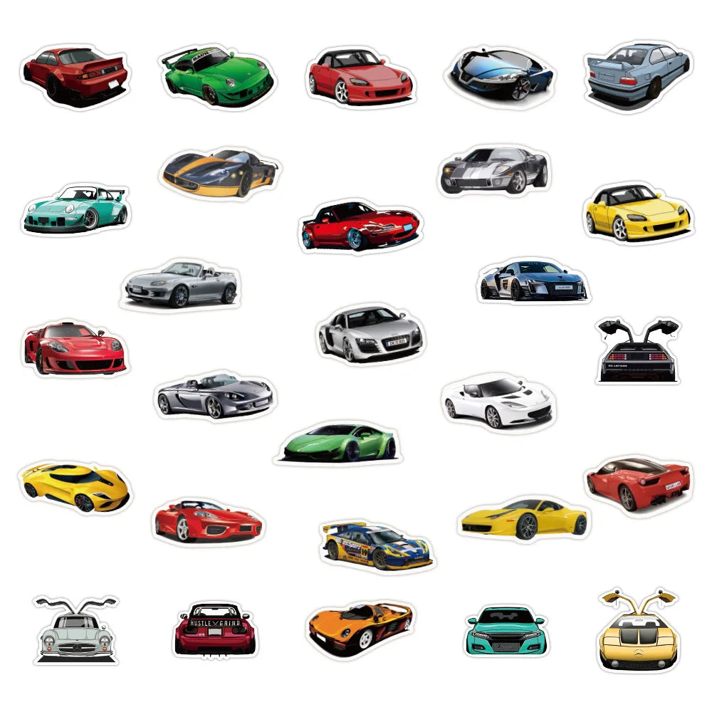 50PCS Cartoon Modification Performance Automobile Low Lying Steel Gun Graffiti Sticker Trolley BoxGraffitiSticker