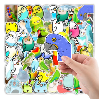 50PCS Color Bird Graffiti Stickers Mobile Phone Water Cup Computer Cartoon Creative Stickers