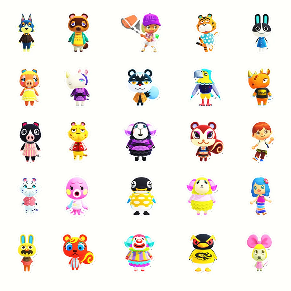50PCS   Animal Crossing Club Cartoon Game Graffiti Waterproof Sticker Suitcase NotebookRefrigeratorSkateboardHelmet