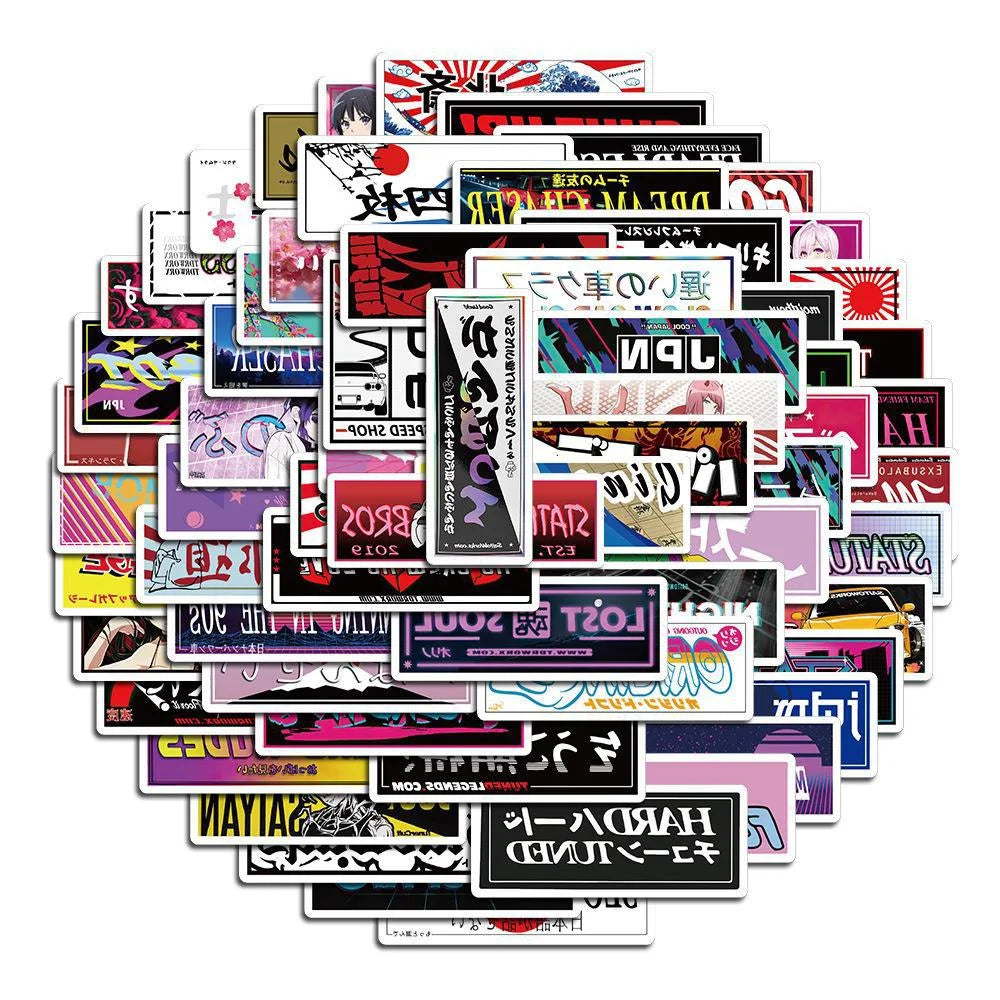 50PCS Racing Jdm Hand Account Stickers Notebook Luggage Mobile Phone Decoration Graffiti Waterproof Stickers