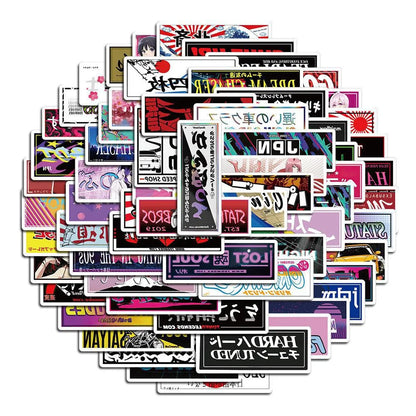 50PCS Racing Jdm Hand Account Stickers Notebook Luggage Mobile Phone Decoration Graffiti Waterproof Stickers