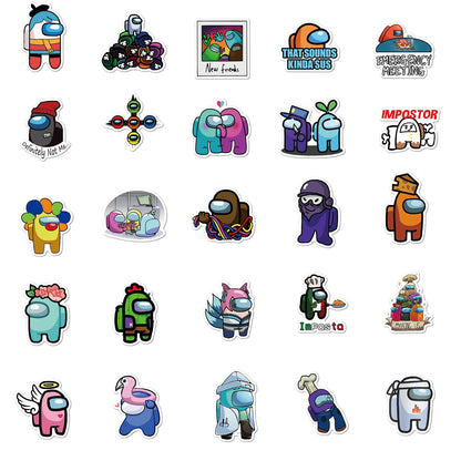 50PCS Games Hot Money Among Us Graffiti Waterproof Sticker Suitcase Notebook Mobile Phone Refrigerator Water Cup