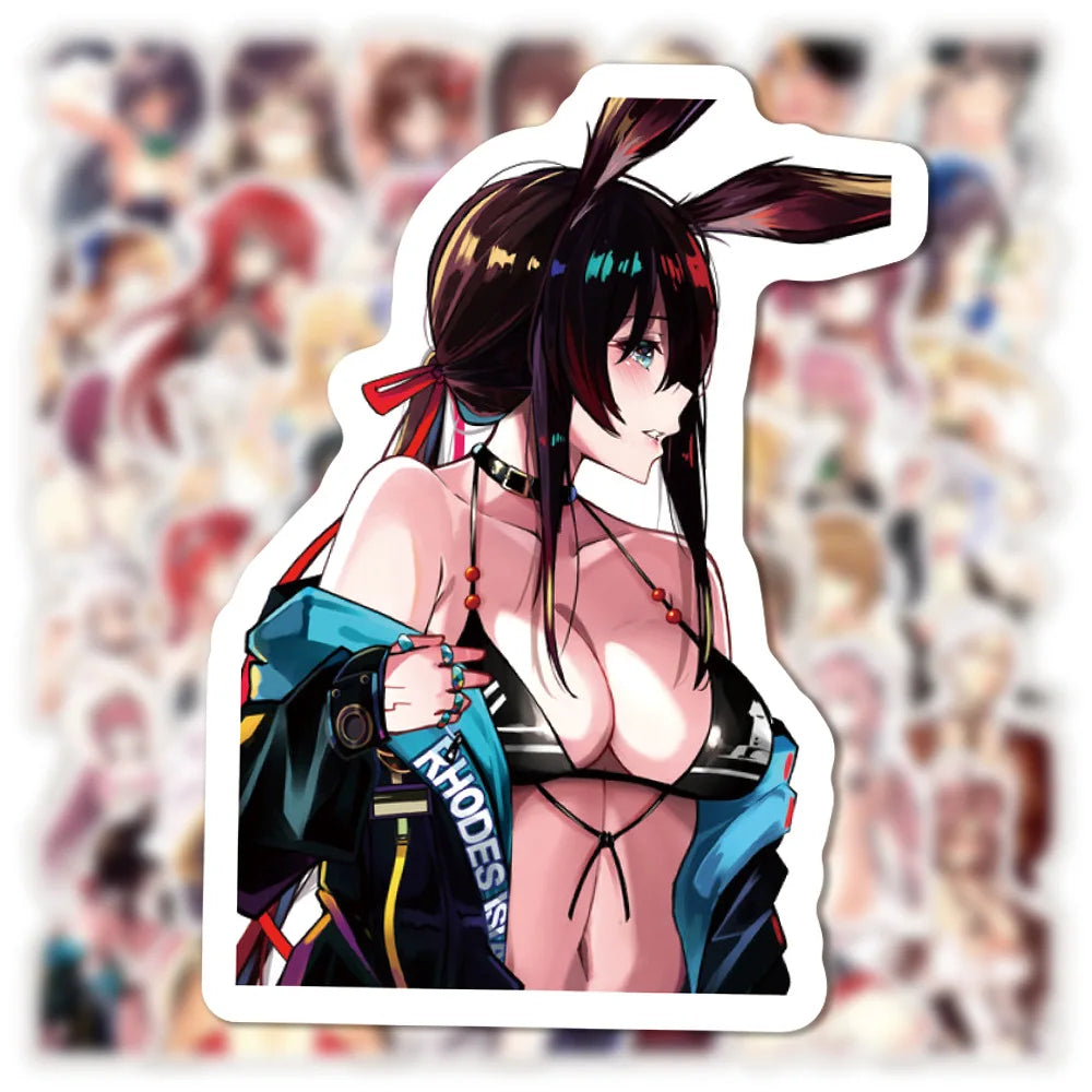 50PCS Anime Two-dimensional Sexy Girl Sticker DIY Laptop Skateboard Mobile Phone Decoration Gift Toy Sticker