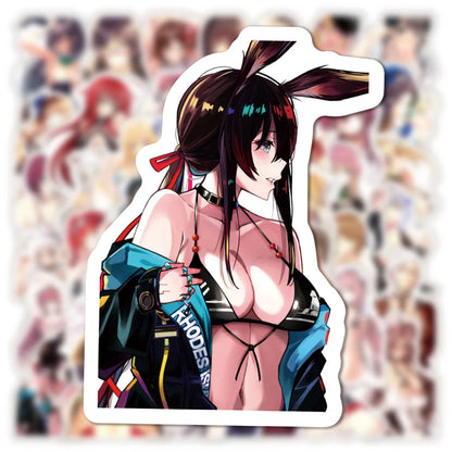 50PCS Anime Two-dimensional Sexy Girl Sticker DIY Laptop Skateboard Mobile Phone Decoration Gift Toy Sticker