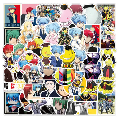 50PCS cartoon and anime assassination classroom graffiti stickers, personalized DIY luggage, laptop, scooter, water cup, waterproof decorative sticker toys