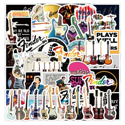 50PCS Cartoon Love Guitar series manual Decorative style graffiti stickers, personalized, fashionable and creative DIY exquisite decorative decal cups, helmets, skateboard popular sticker toys