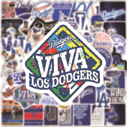 50PCS Dodgers Baseball Stickers Bike Skateboard Guitar Laptop Luggage Waterproof Joke Stickers