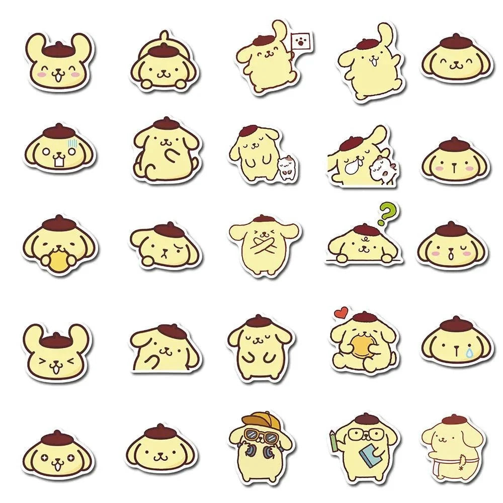 50PCS Art Illustration Popular Creative Cartoon Cute Animal Pudding Dog Series Decorative Style Graffiti Stickers Personalised Fashion Creative Trend DIY Exquisite Decorative Decals Suitable for Cups, Helmets, Skateboards Popular Stickers Toys