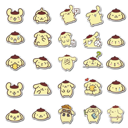 50PCS Art Illustration Popular Creative Cartoon Cute Animal Pudding Dog Series Decorative Style Graffiti Stickers Personalised Fashion Creative Trend DIY Exquisite Decorative Decals Suitable for Cups, Helmets, Skateboards Popular Stickers Toys