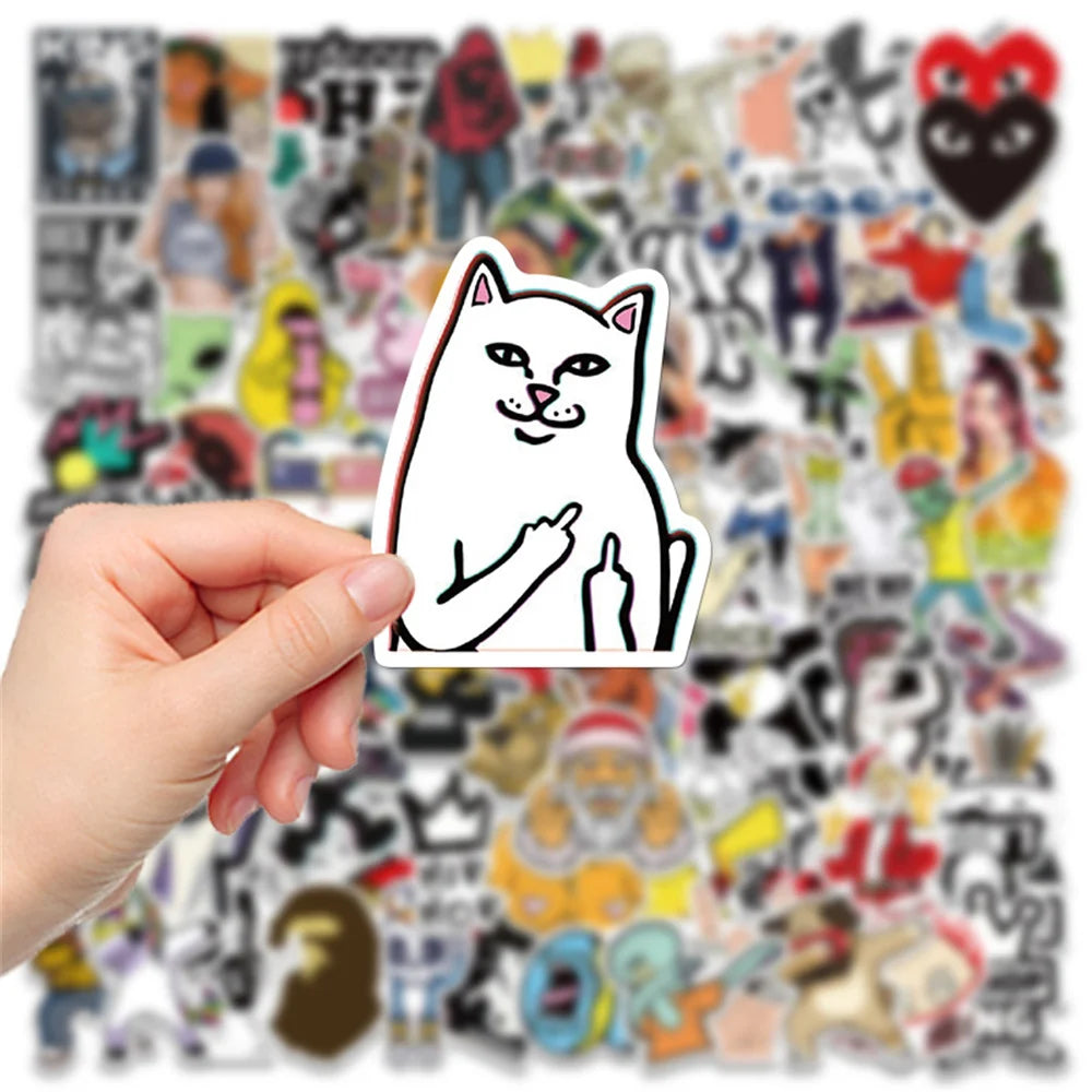 50PCS     FunnyHip Hop Cartoon Graffiti Waterproof Sticker Suitcase Notebook Refrigerator Skateboard Helmet WaterCup