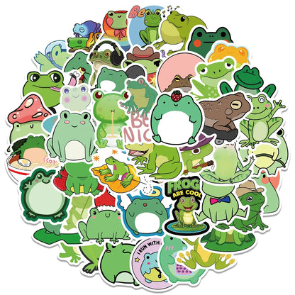 50PCS Cartoon Cute Frog Waterproof Graffiti Sticker Suitcase Notebook Mobile Phone Refrigerator Water Cup Helmet