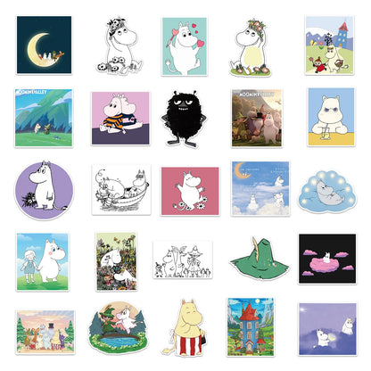 50PCS Hippo Graffiti Sticker Graffiti Sticker Notebook Guitar Bike Skateboard Bike PVC Waterproof Sticker