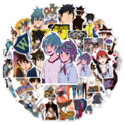50PCS Anime High School God Graffiti Sticker Laptop Skateboard Guitar Refrigerator Waterproof Decorative Sticker