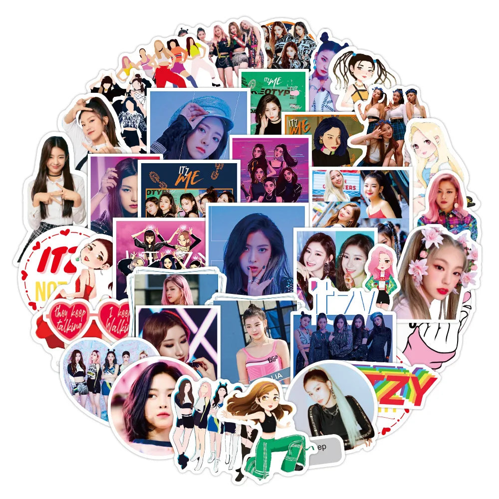 50pcs Popular Korean Women's Group Singer Graffiti Sticker Waterproof Trolley Case Guitar Waterproof Toy Sticker