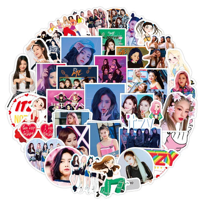 50pcs Popular Korean Women's Group Singer Graffiti Sticker Waterproof Trolley Case Guitar Waterproof Toy Sticker