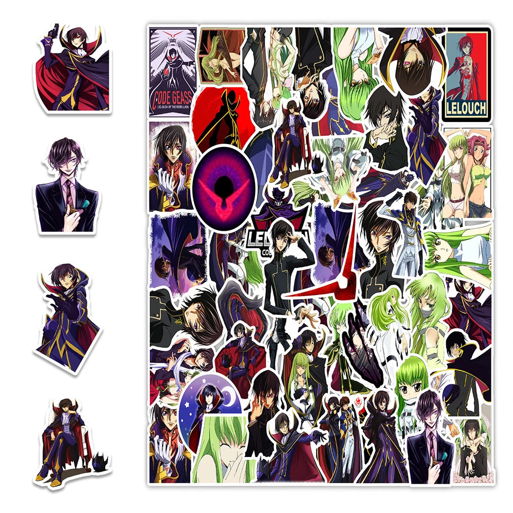 50PCS Japanese Anime Graffiti Stickers Computer Notebook Mobile Phone Water Cup Sticker Waterproof Sticker