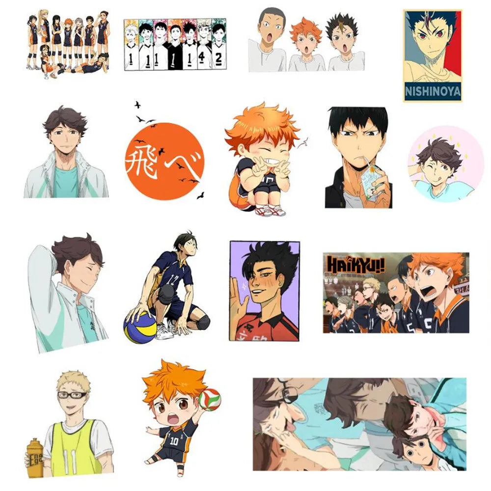 50 pieces of haiku from Japanese cartoon anime haikyuu!! Graffiti stickers, personalized DIY guitar suitcases, laptop phone cases, refrigerator decorative stickers, toys