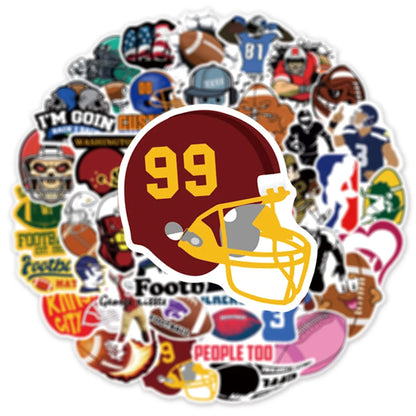 50PCS Football Cartoon Personalized Graffiti Sticker Suitcase Guitar Car Helmet Computer Refrigerator Waterproof