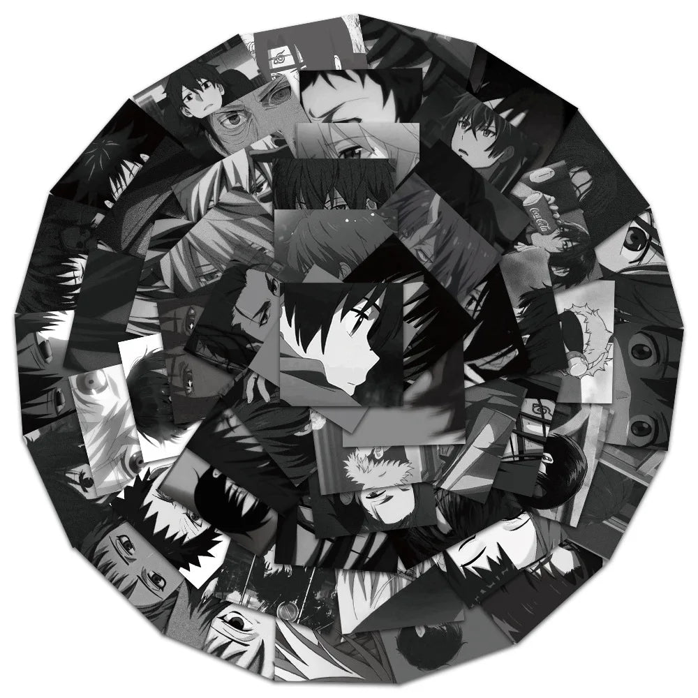50PCS Gray Anime Male Character Creative DIY Sticker Sticker Scrapbook Skateboard Guitar Gift Aesthetic Sticker