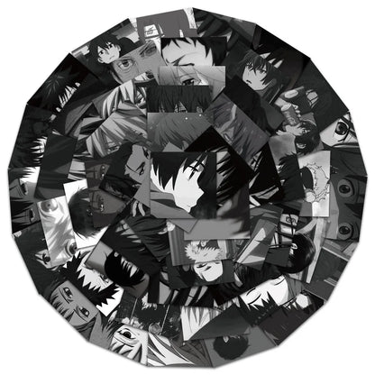 50PCS Gray Anime Male Character Creative DIY Sticker Sticker Scrapbook Skateboard Guitar Gift Aesthetic Sticker