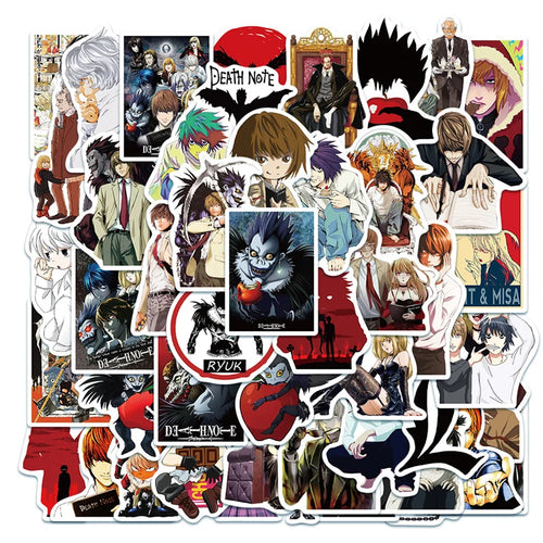 50PCS Anime Death Note Cartoon Graffiti Notebook's Toy Laptop Mobile Phone Computer Luggage Decoration Sticker
