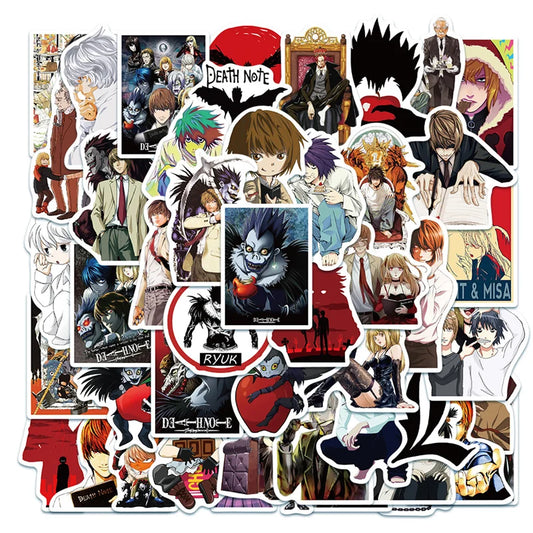 50PCS Anime Death Note Cartoon Graffiti Notebook's Toy Laptop Mobile Phone Computer Luggage Decoration Sticker