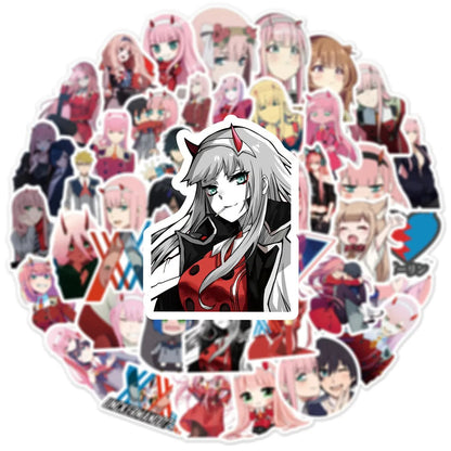 50PCS Anime FranXX Ins Graffiti Sticker Suitcase Laptop Decoration Toy Wholesale
