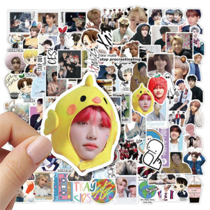 50PCS South Korean Men's Team Stray Kids Graffiti Personalized Waterproof Sticker Suitcase Notebook Refrigerator
