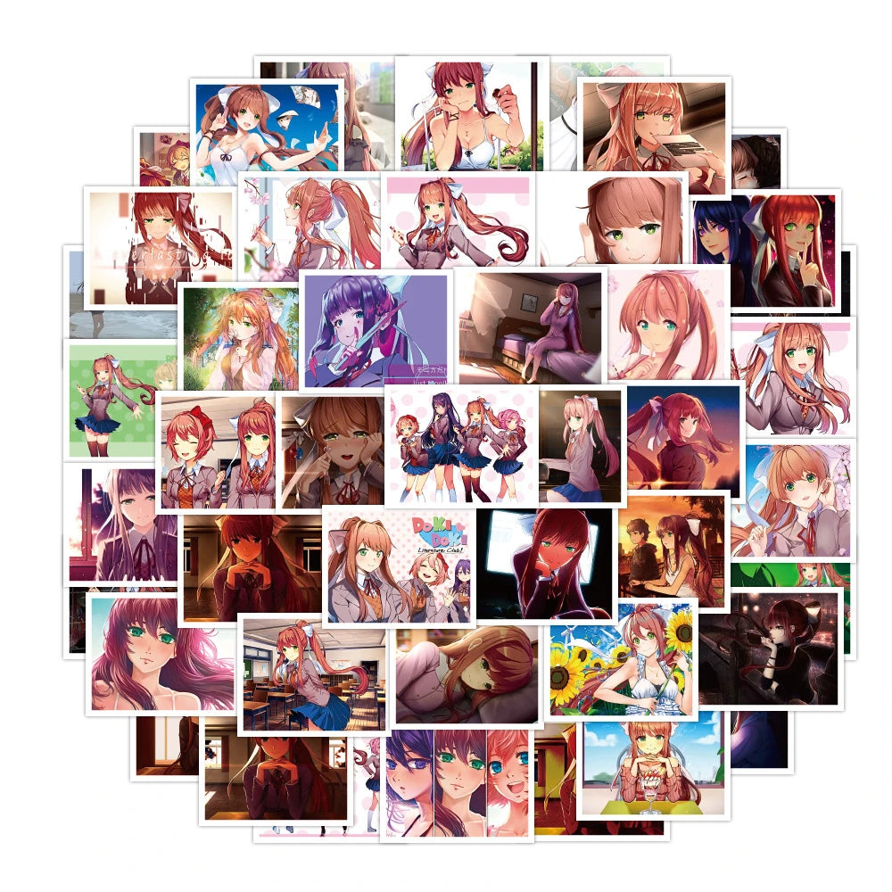 50pcs Monica DIY Luggage Guitar Toy Sticker Wholesale of Japanese Animation and Literature Department