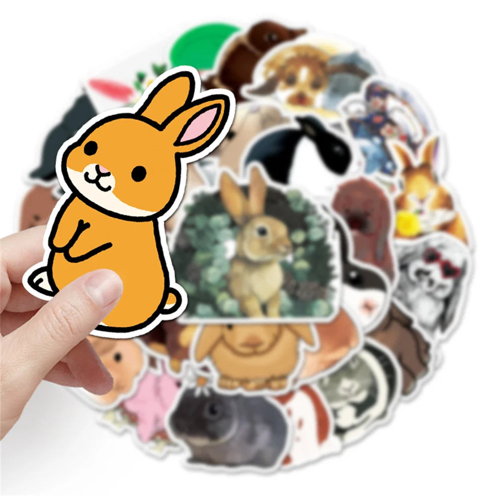 50PCS New Cute Rabbit Ins Wind Cartoon Personality Graffiti Decoration Luggage Refrigerator Waterproof Stickers