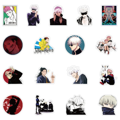 50PCS cartoon Japanese animation Jujutsu Kaisen series graffiti stickers, personalized PVC waterproof decorative stickers, suitable for water cups, laptops, phone cases, luggage decoration stickers and toys
