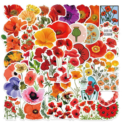 50PCS Cartoon Cherry Blossom Flowers Waterproof Graffiti Sticker Suitcase Notebook Mobile PhoneRefrigeratorHelmet