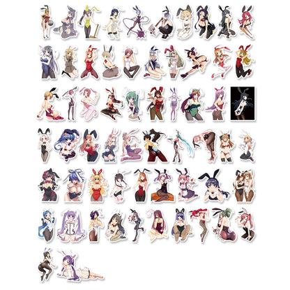 61PCS Kawaii Lolita Bunny Stickers - Cute Anime Decals for Planners, Laptops, Water Bottles & Japanese Pop Culture Gifts