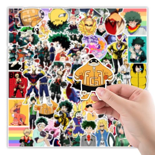 50PCS Anime My Hero Academia Sticker Computer Phone Water Cup Sticker Waterproof Sticker