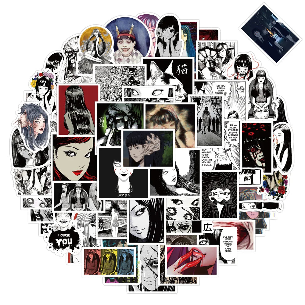 50PCS Fujiang Cartoon Anime Sticker Car Motorcycle Trolley Water Cup Ceramic Cup Waterproof Sticker