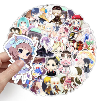 50PCS Cute Girl Small Fresh Two-dimensional Luggage Sticker, Suitcase Car Graffiti Phone Sticker