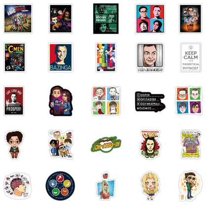 50pcs Cartoon TV Series The Big Bang Theory Stickers Graffiti for Luggage Laptop Notebook Decal Fridge  Sticker