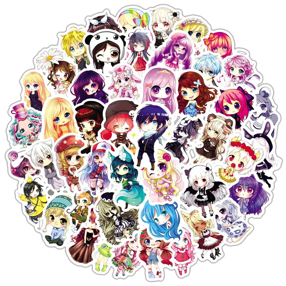 50PCS Cartoon Korean Cute Doll Graffiti Waterproof Sticker Suitcase Notebook Refrigerator SkateboardStationeryBox