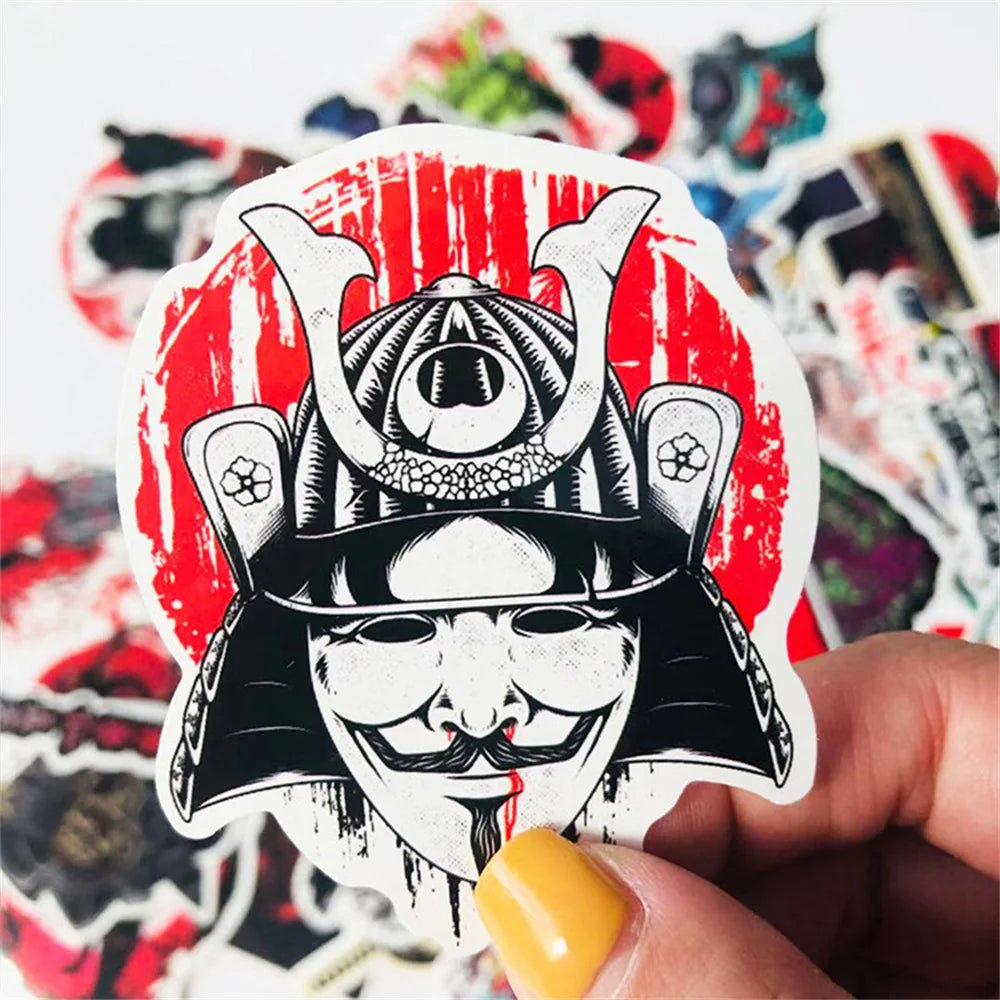 50PCS Cartoon Warrior Retro Luggage Trolley Suitcase Doodle Sticker Notebook Helmet Sticker