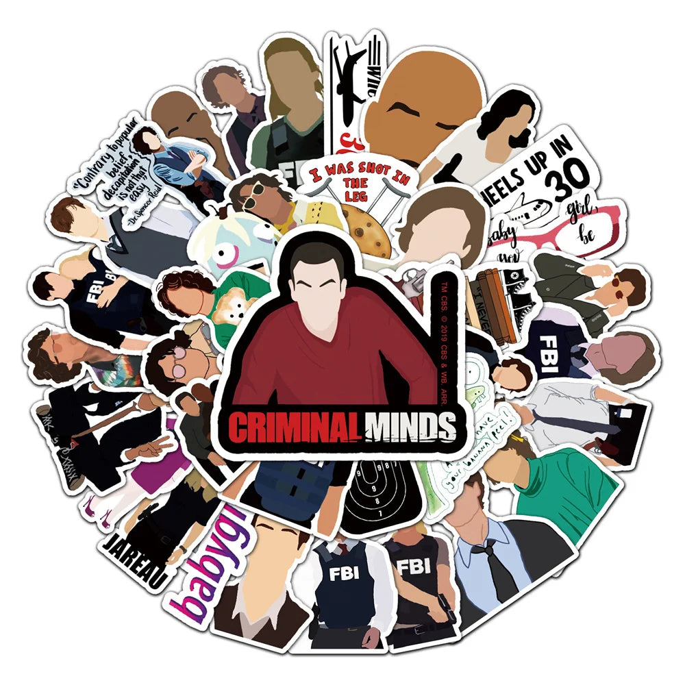 50PCS American Drama Criminal Mind Graffiti Sticker Scrapbook Mobile Phone Case Suitcase Scooter Sticker