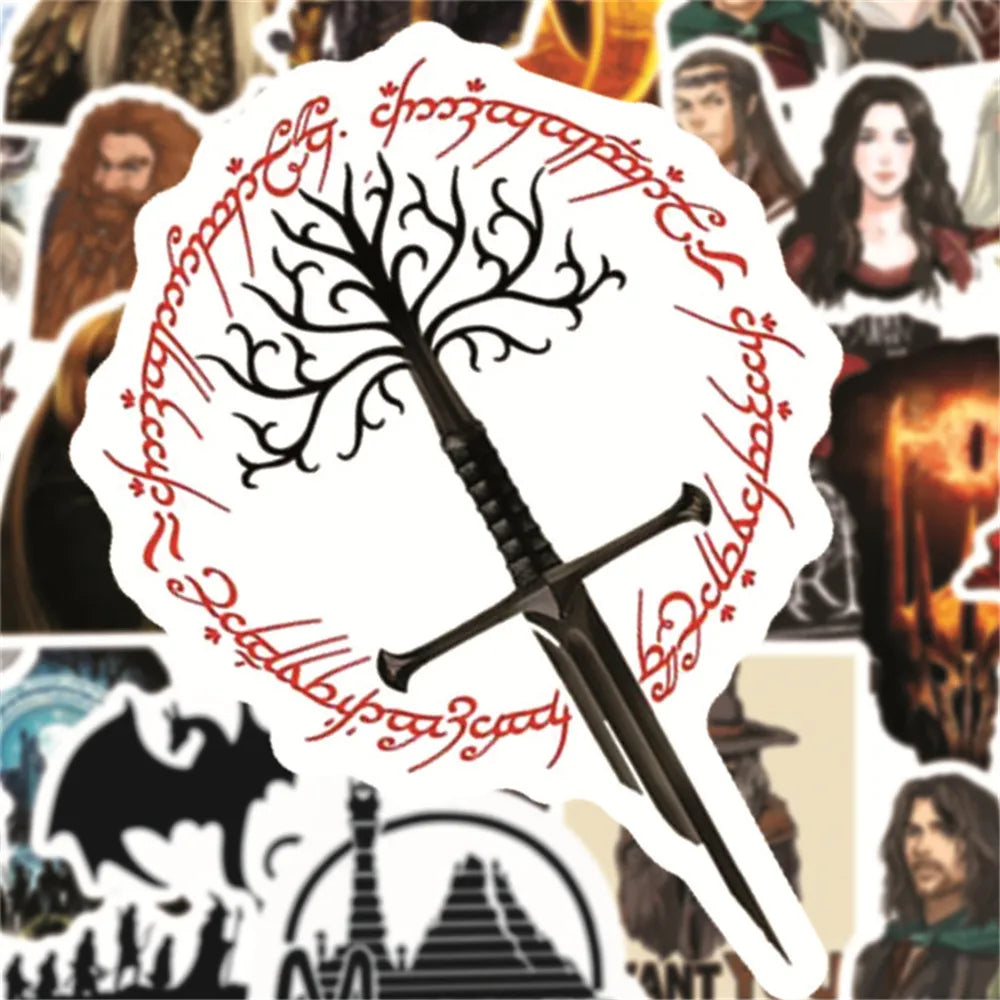 50pcs Hobbit Poster Graffiti Decoration Personalized DIY Luggage Guitar Mobile Phone Case Toy Sticker