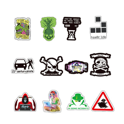 50PCS Hacker Dark Web Series Graffiti Stickers Mobile Computer Skateboard PVC Waterproof Sticker