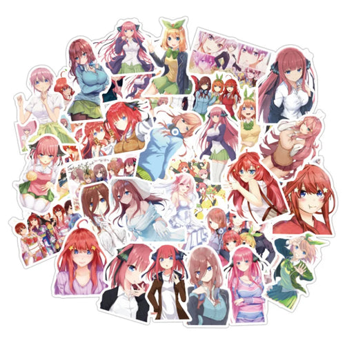 50PCS animated cute girl typical wedding graffiti stickers, personalized DIY notebook stickers, car trunk skateboard decorative stickers, toys
