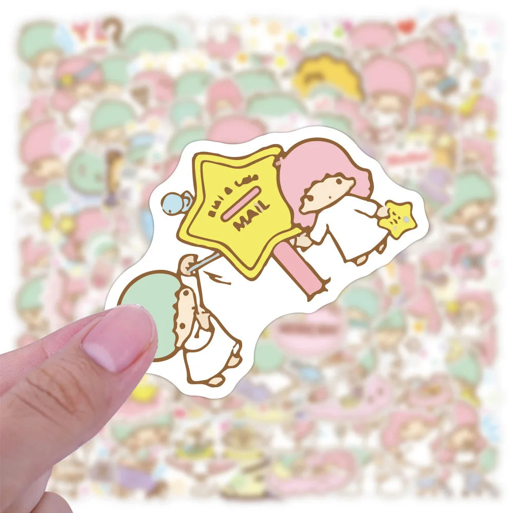 100PCS Art Illustration Popular Creative Fashion Cartoon Cartoon Gemini Decorative Style Graffiti Stickers Personality Fashion Creative Trend DIY Exquisite Decorative Decals for Cups, Helmets, Skateboards Popular Stickers Toys