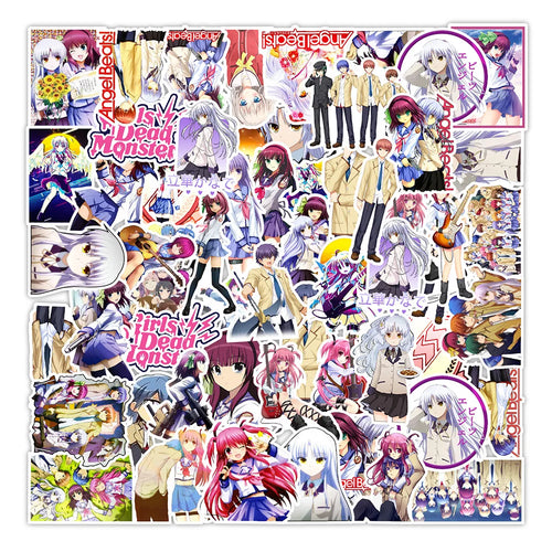 50 pieces of cartoon Riman Angel heartbeat doodle stickers, personalized DIY car trunk, scooter, laptop, phone case waterproof decorative sticker toys